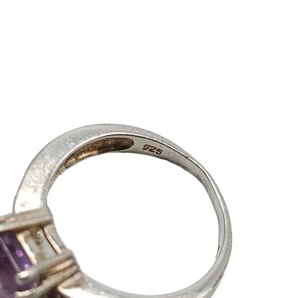 QJ Signed 925 Sterling Silver Light Purple Tourmaline Ring SZ 7.25 VTG - Picture 5 of 9